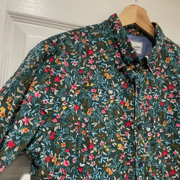 Modern Liberation Floral Print Short Sleeve Button Up - Medium - Picture 7 of 10